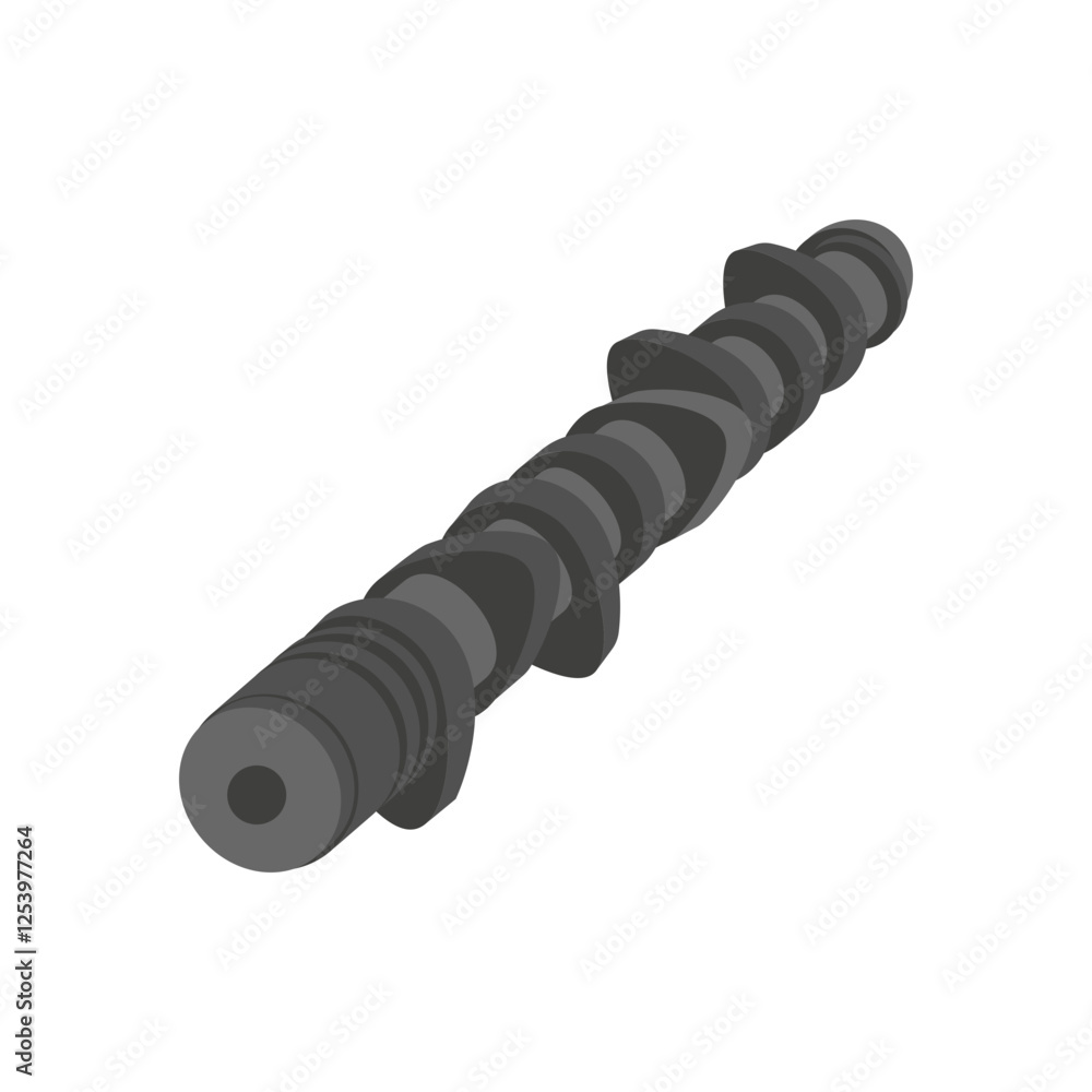 Camshaft, Automotive Flat Illustration Isolated Camshaft, Automotive Flat Illustration Isolated