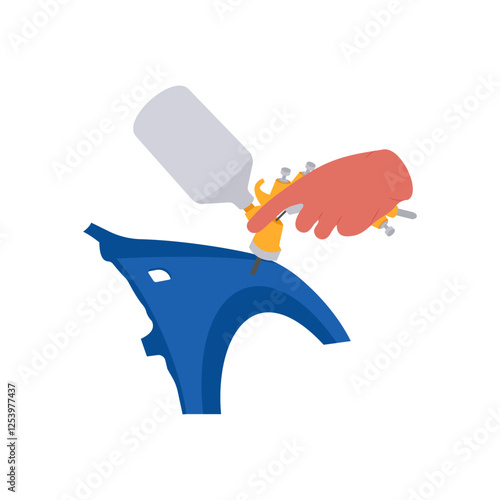 Car Painting,  Automotive Flat Illustration Isolated