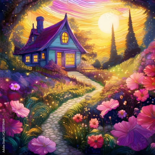 fairy tale house in the forest