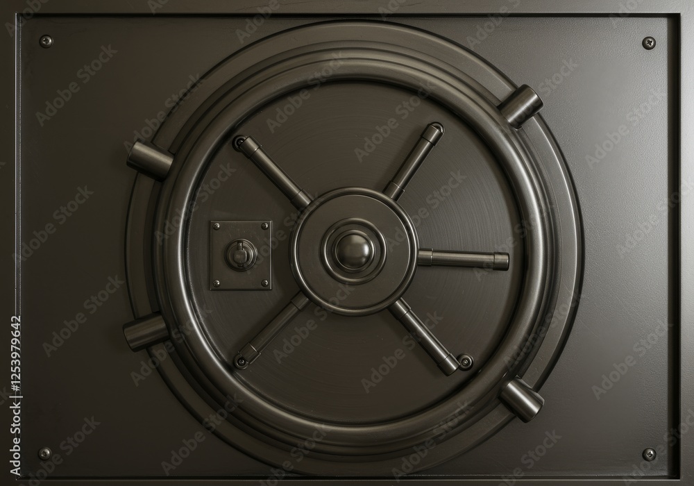 Metallic safe door, representing security and protection. A solid steel vault for banking and storage, highlighting the importance of safety and trust. A vintage design with Metallic safe door, representing security and protection. A solid steel vault for banking and storage, highlighting the importance of safety and trust. A vintage design with