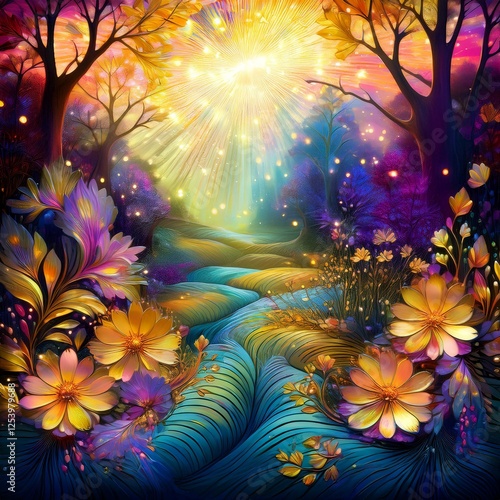 abstract background with flowers