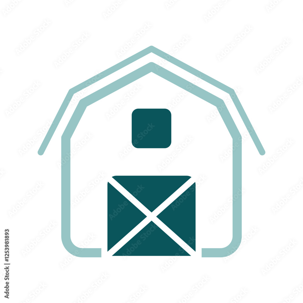 Farm barn vector icon. Farm animal sign