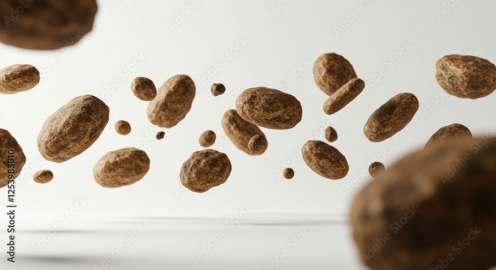 Brown Circular Rocks Floating Brown Circular Rocks Floating