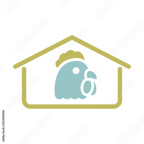 Chicken house vector icon. Farm animal sign