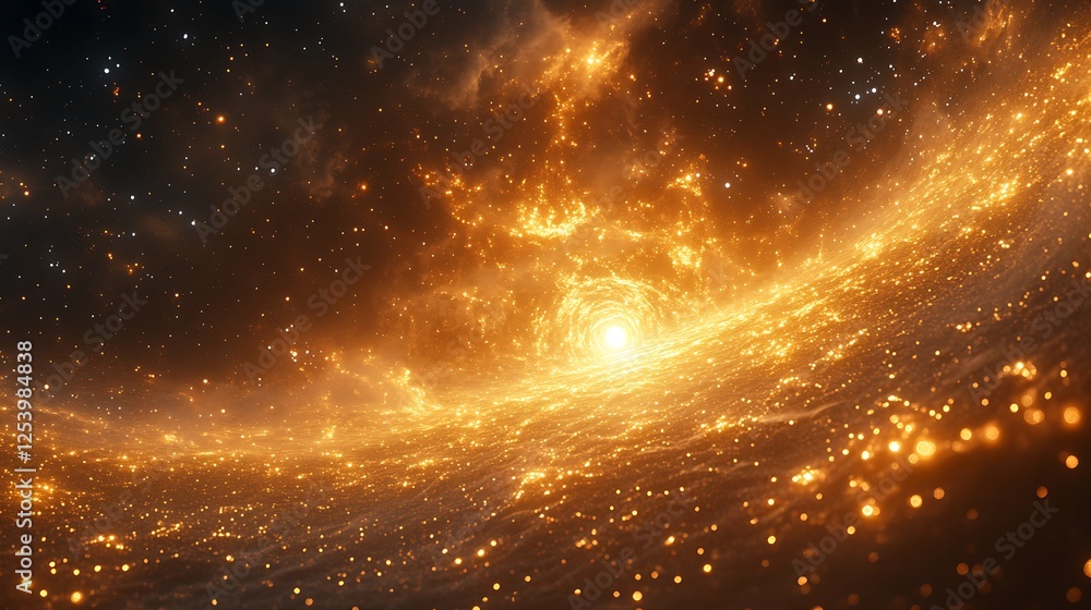 Naklejka premium High resolution image of golden motherboard with intricate technological structure