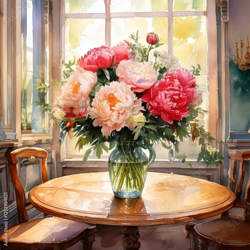 bouquet of flowers in a vase on the table
