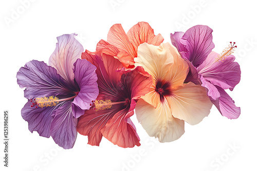 Radiant Beauty A Photorealistic Hibiscus Bouquet in Full Bloom
