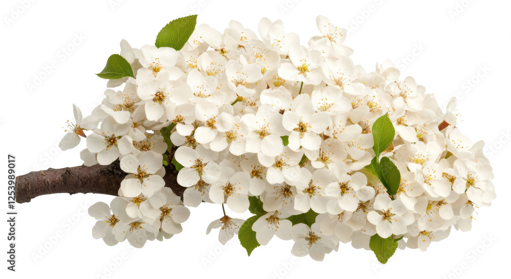 Isolated white flowering branch Isolated white flowering branch