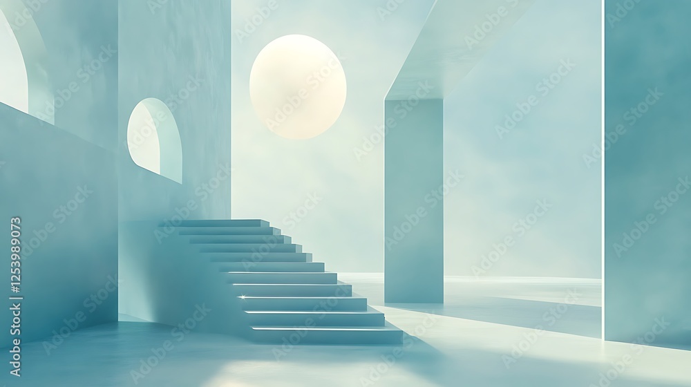 Obraz premium Abstract Minimalist Architectural Staircase Design