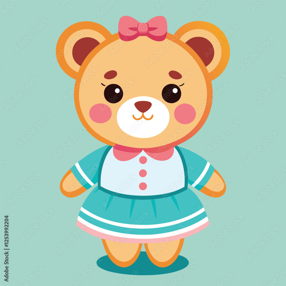 Fototapeta premium Cute Lady Teddy Bear Vector