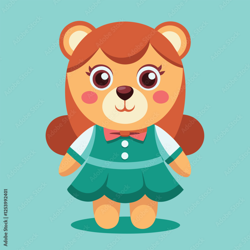Fototapeta premium Cute Lady Teddy Bear Vector
