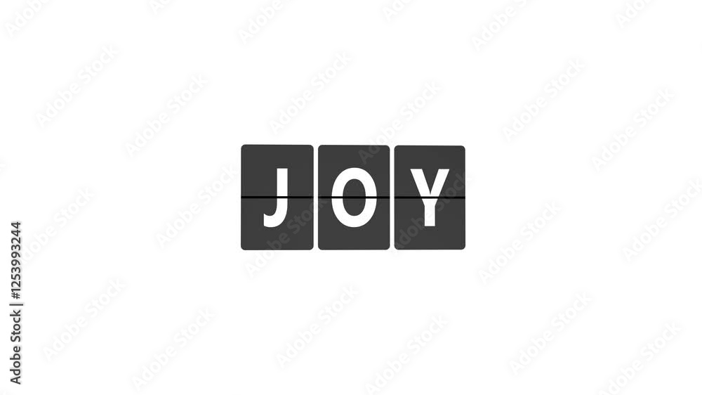 Word JOY on Flip Board Word JOY on Flip Board