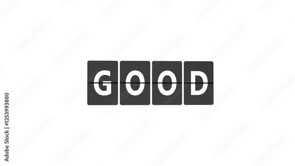 Word GOOD on Flip Board Word GOOD on Flip Board