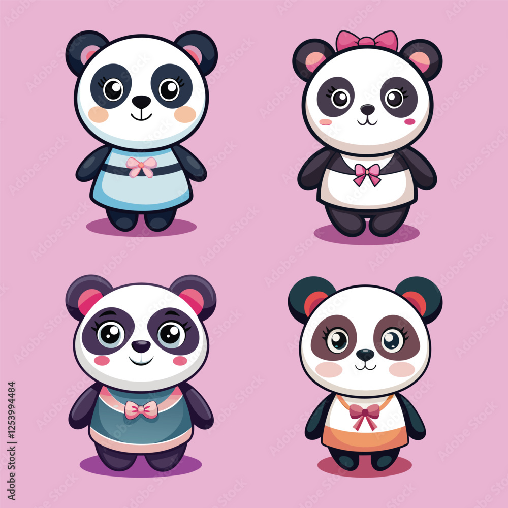 Teddy Bear Cartoon Set vector illustration Teddy Bear Cartoon Set vector illustration