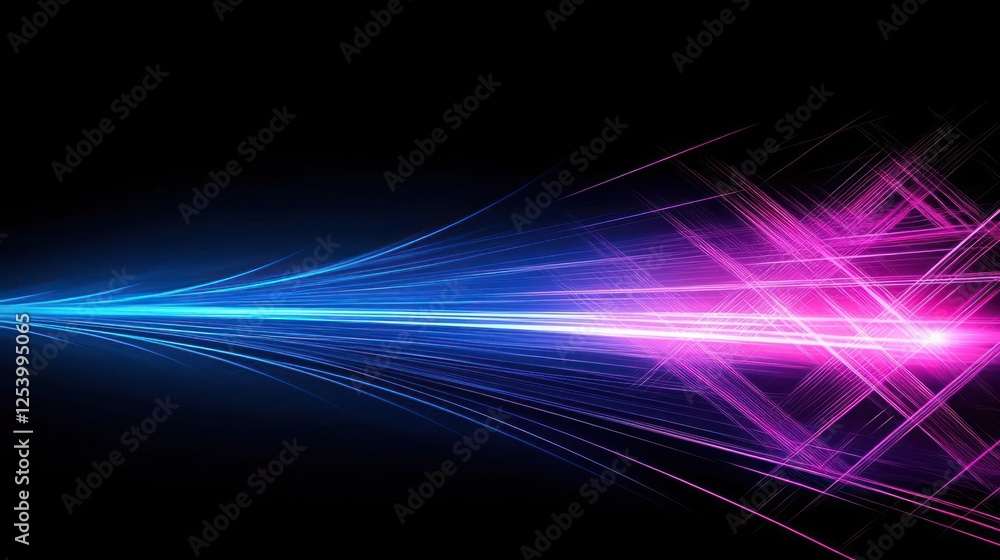 Abstract Digital Data Stream With Pink And Blue Glowing Lines Abstract Digital Data Stream With Pink And Blue Glowing Lines