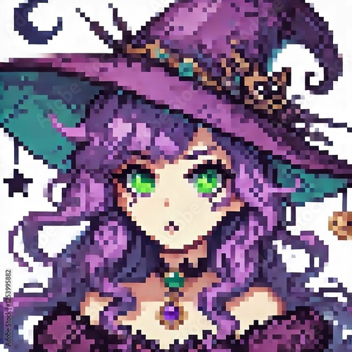 Pixel Art Witch Portrait