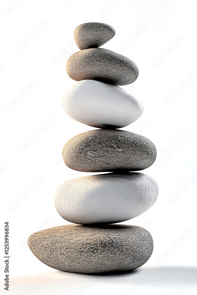 Stacked pebbles showcasing balance and calm in a minimalist stone arrangement : Generative AI Stacked pebbles showcasing balance and calm in a minimalist stone arrangement : Generative AI