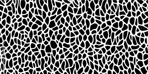 black and white abstract vector pattern resembling an organic mesh structur