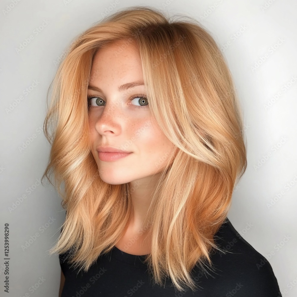 Stunning Blonde Balayage Hair Style on a Young Woman Stunning Blonde Balayage Hair Style on a Young Woman