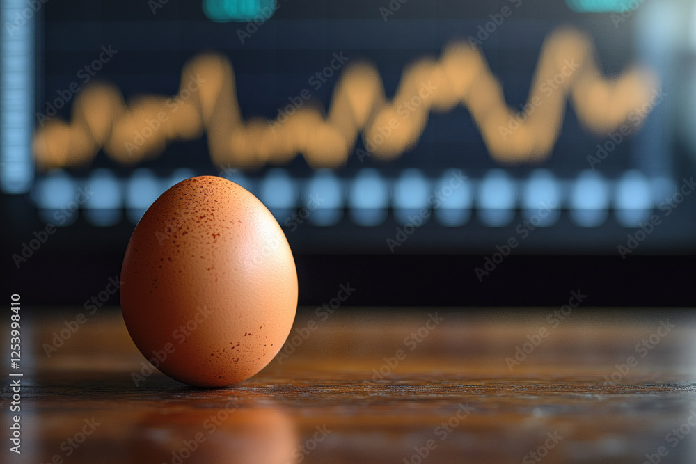 custom made wallpaper toronto digitalThe price of eggs concept, an egg in front of a price chart