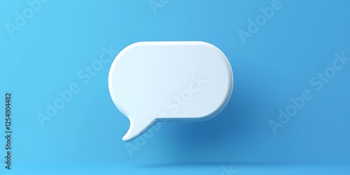 3d Blank white speech bubble pin