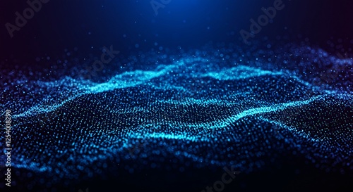digital particles wave flow, Digital cyberspace abstract background