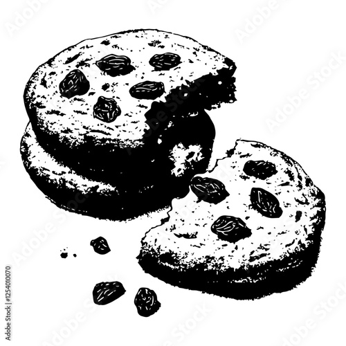 oatmeal raisin cookies vector illustration