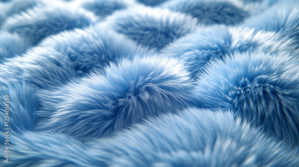 Fototapeta premium Soft and plush close up view of blue fur creating an inviting and cozy atmosphere perfect for home decor : Generative AI