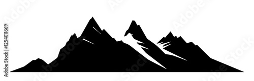 Mountain Peak Silhouette Vector
