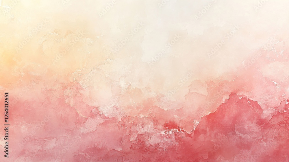 Obraz premium Abstract watercolor wash painting in soft pastel shades of red