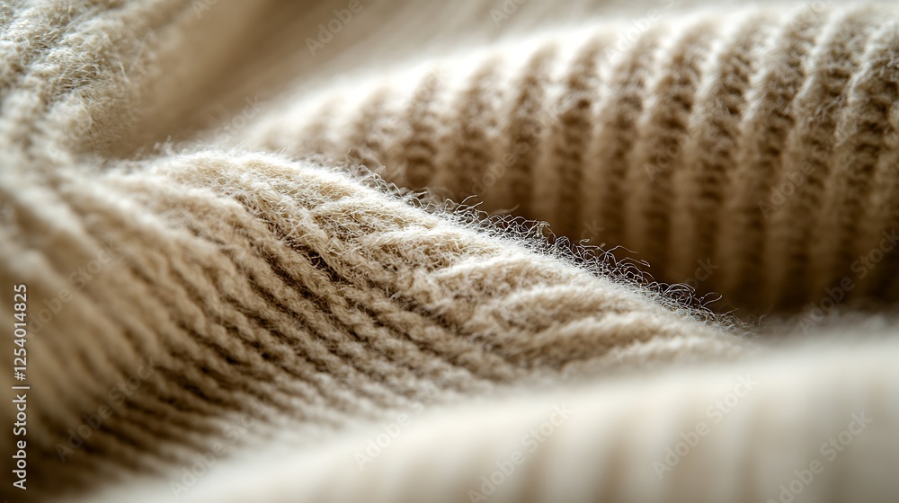 Detailed close-up image highlighting the plush texture of cozy beige fabric in a comforting setting : Generative AI Detailed close-up image highlighting the plush texture of cozy beige fabric in a comforting setting : Generative AI