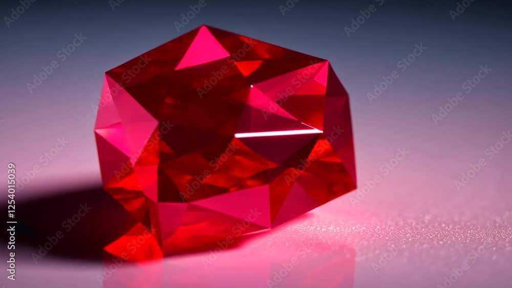 Magnificent Close-Up of a Faceted Red Ruby Gemstone Magnificent Close-Up of a Faceted Red Ruby Gemstone