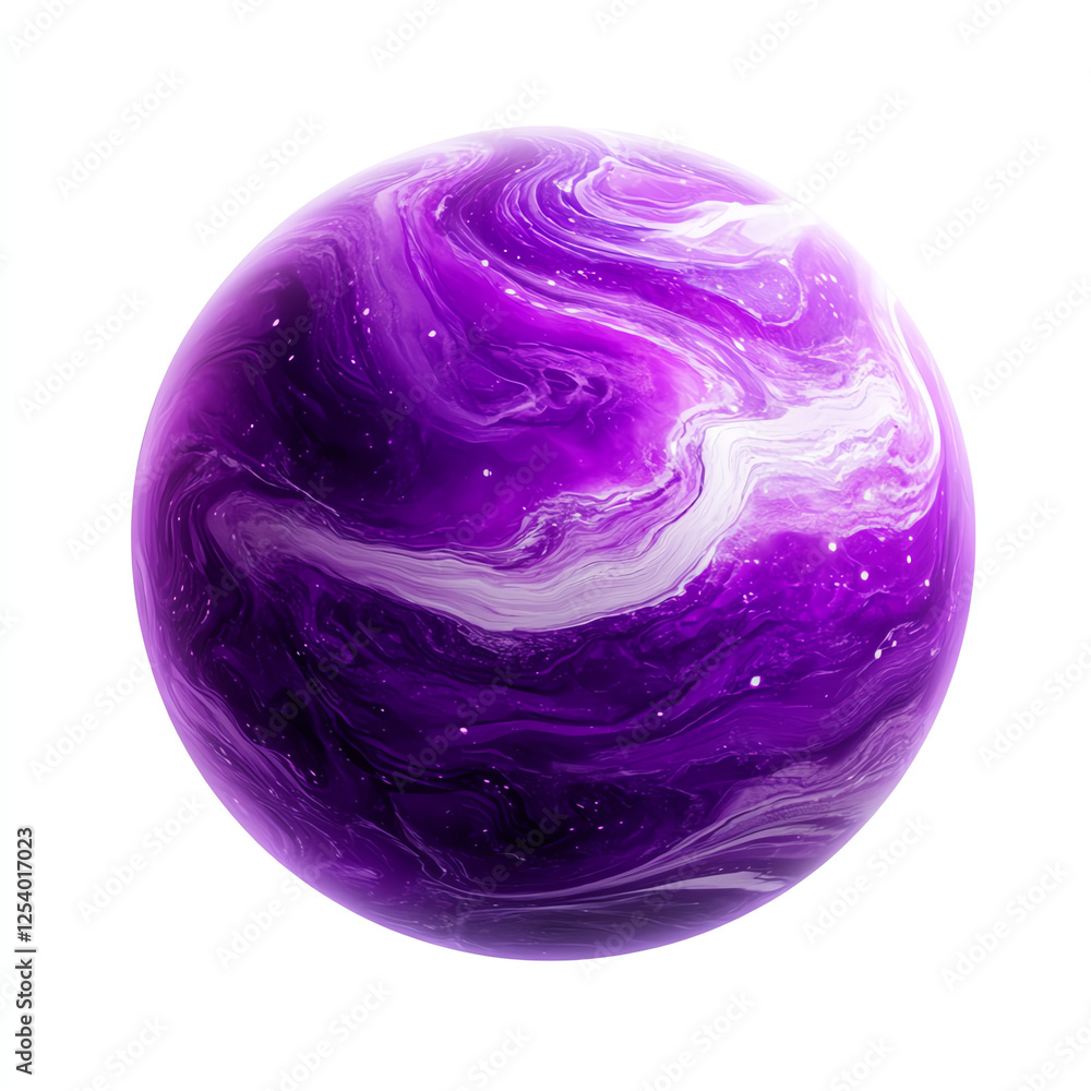 Obraz premium A captivating artistic representation of a purple cosmic planet swirling with ethereal clouds and shimmering stars, inviting awe and wonder about the universe's mysteries.