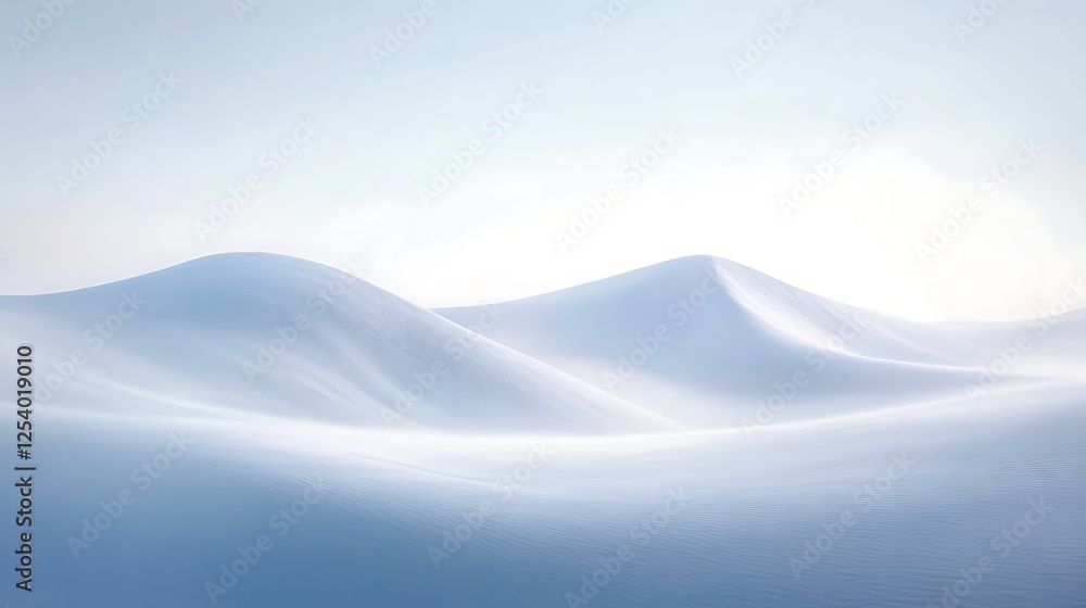 Snowy hills, winter landscape, calm Snowy hills, winter landscape, calm