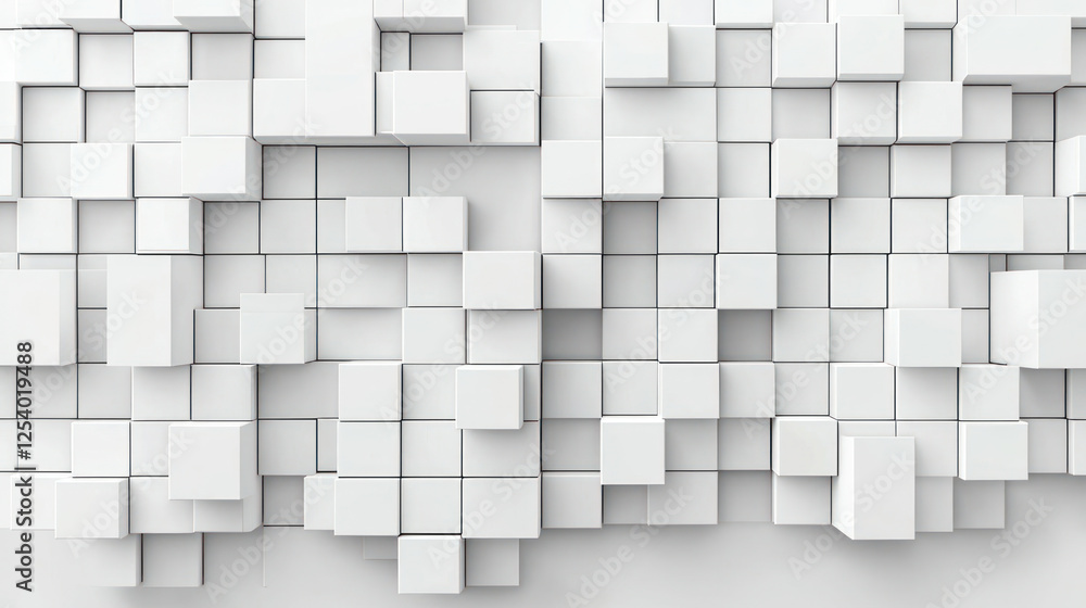 Abstract Geometric Pattern Of Interlocking White Cubes Abstract Geometric Pattern Of Interlocking White Cubes