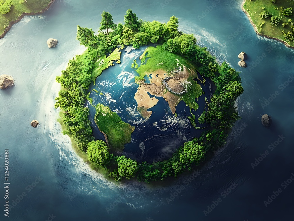 Fototapeta premium Earth with natural resources for Earth Day