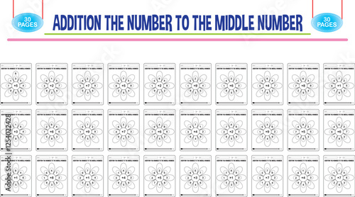 Middle number addition math worksheets