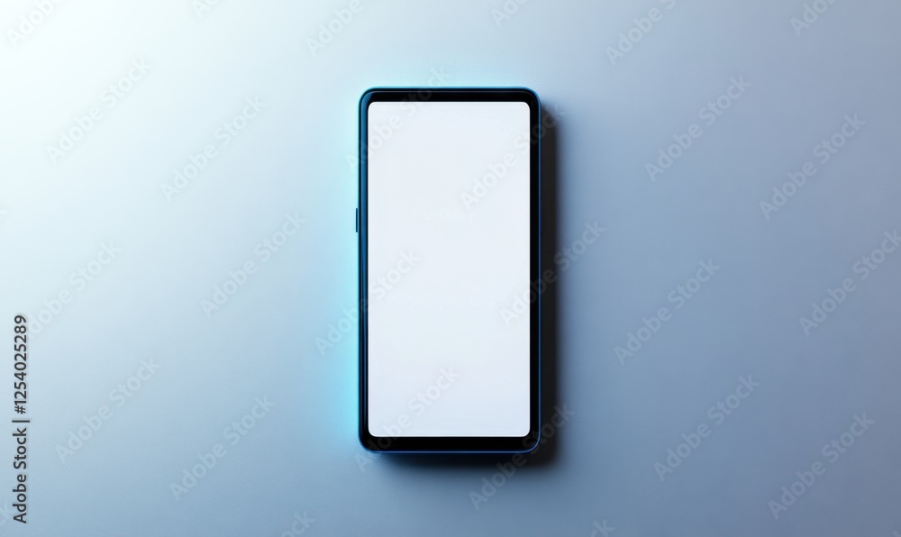 Blue smartphone mockup, blank screen, studio shot, website design Blue smartphone mockup, blank screen, studio shot, website design