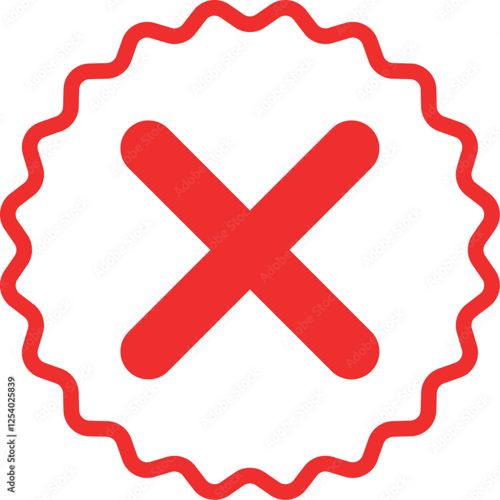 Obraz premium Cross mark badge icon design.