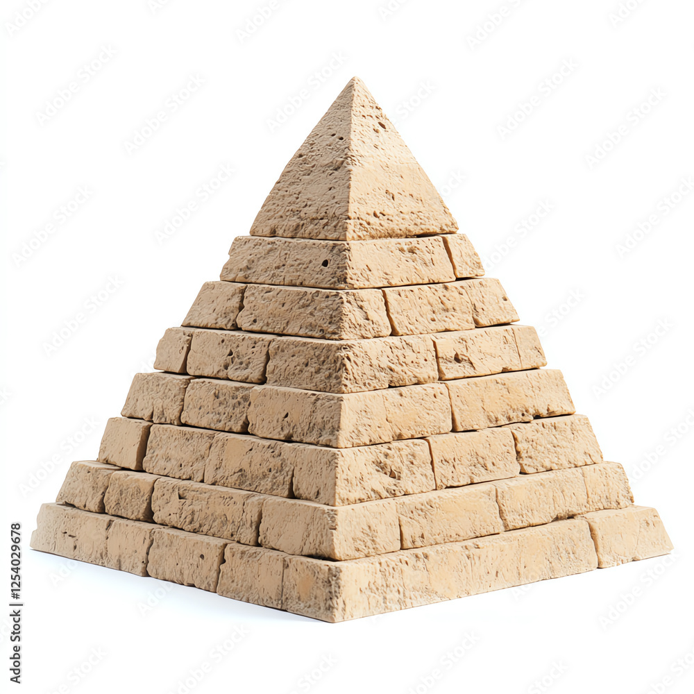 Fototapeta premium An artistic representation of a pyramid, showcasing intricate layering and structure. Ideal for themes related to history, architecture, or ancient civilizations.