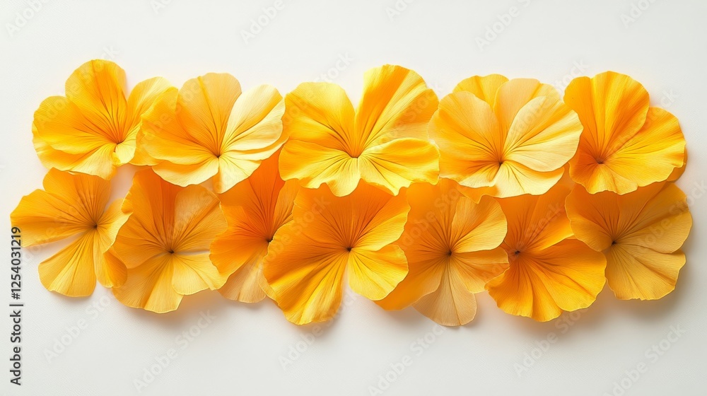 Obraz premium Group of elegant golden yellow flowers arranged in a row