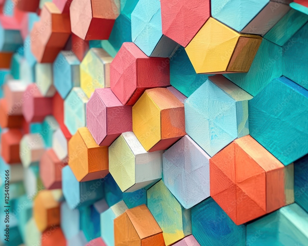 Hexagonal geometric patterns forming a structured creative hub Hexagonal geometric patterns forming a structured creative hub