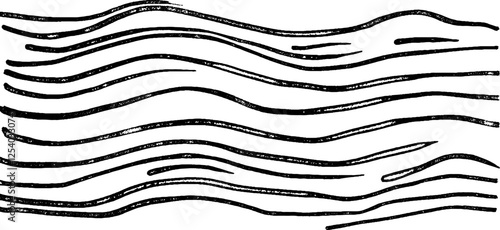 A series of wavy black lines resembling water or waves, set against a white background. The lines vary in thickness and spacing, creating a dynamic, flowing appearance.