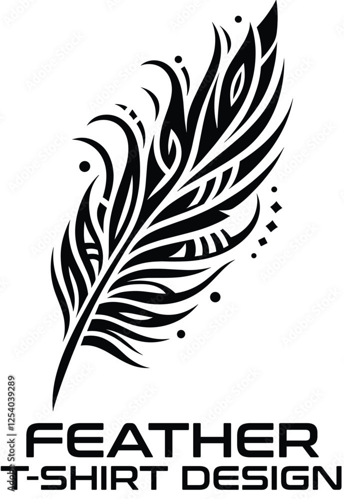 Obraz premium Feather Vector T Shirt Design