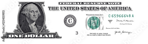 elements of 1 US dollar banknote photo