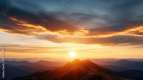 Wallpaper Mural Stunning sunrise over mountain range with dramatic sky Torontodigital.ca