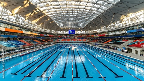Indoor Olympic Sized Swimming Pool Competition Venue