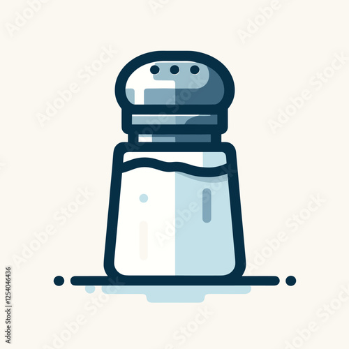 Illustrated Salt Shaker Icon Modern Flat Design for Kitchen and Cooking Concepts