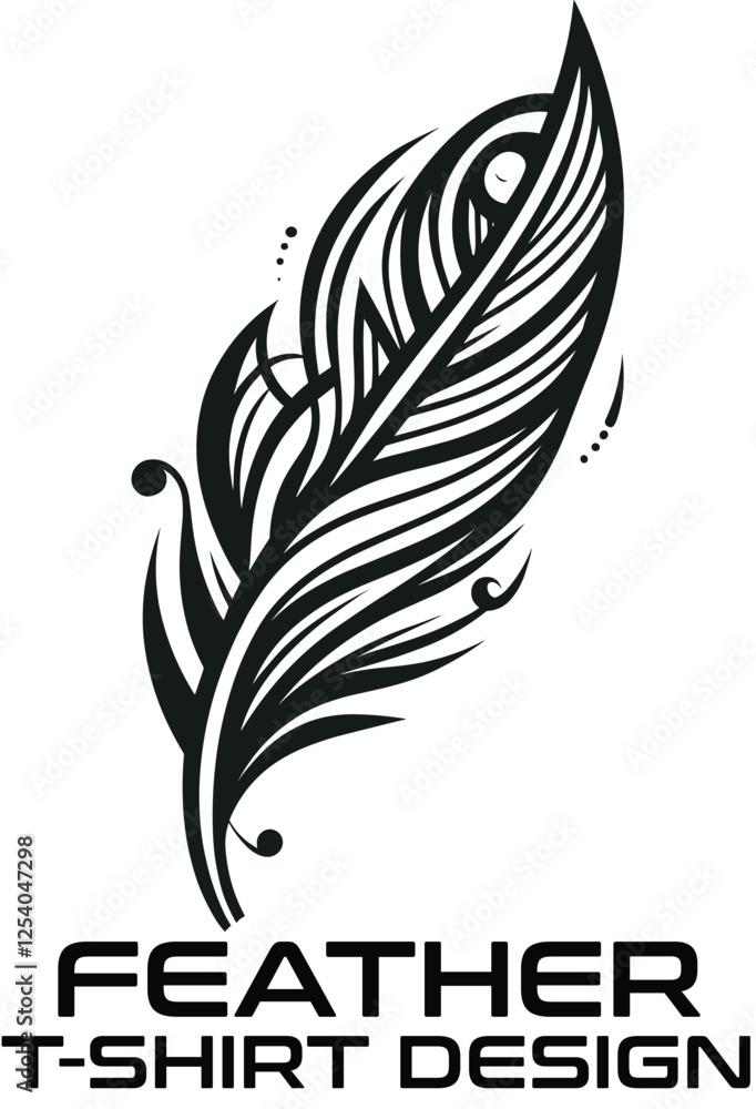 Fototapeta premium Feather Vector T Shirt Design
