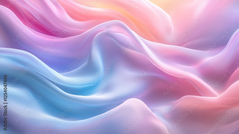 Obraz premium Soft flowing cloth with gradient pastel colors illustration